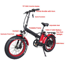 48v1000W 20''x4.0  bicycle fat tire foldable fat electric bike with 48V13-17.5AH Lithium Battery for Adult
